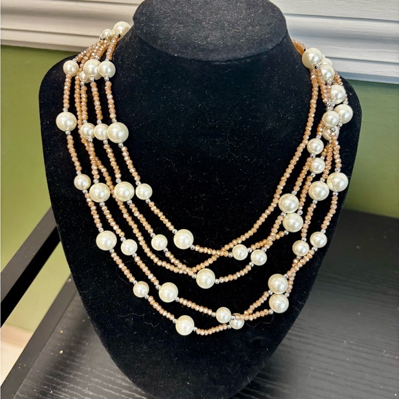 SAACHI Jewelry - Convertible Multi-Layer Pearl & Crystal Necklace by Saachi